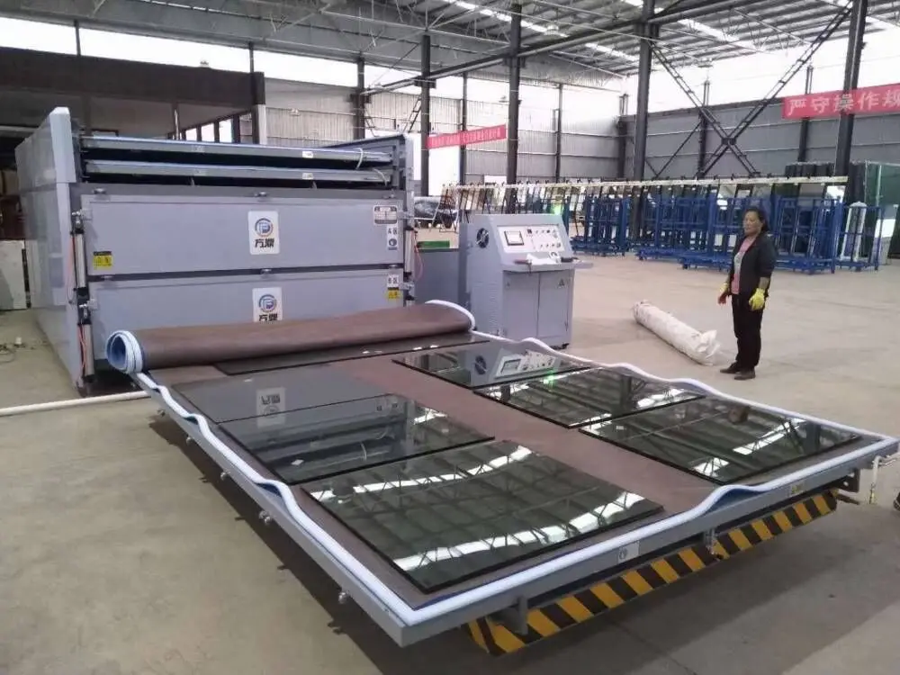 4 layers 2 heating chambers EVA  glass laminating machine