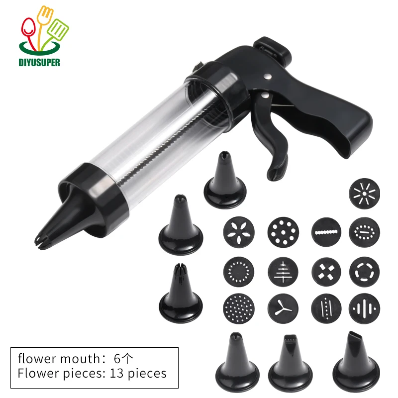 20 PCS Professional Cookie Press Cake Decorating Cream  Plastic Nozzles Dessert Tools Squeeze Cream Cake Cookie Icing Decoration