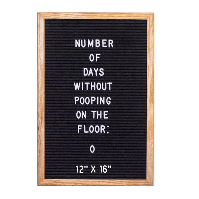 12x16in Message Letterboard Changeable Sign Board Wooden Frame Felt Letter Board with 460pcs Letters for Desktop Wall Decor