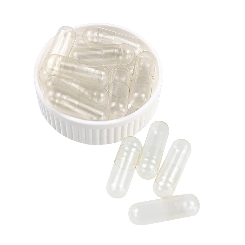 HOT Transparent Clear Gelatin Empty Capsules Printed LOGO 0 Size