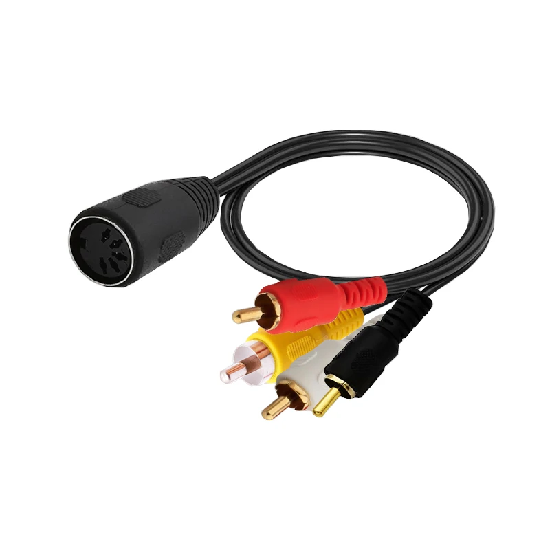 Midi Din 5 Pin to 4 RCA Cables Din5 Female to RCA Male Cable Support Home Theatre DVI Computer Stereo