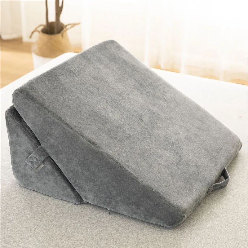 multi-functional triangle bed memory foam wedge pillow cutting reading pillow back support pillow memory foam orthopedic