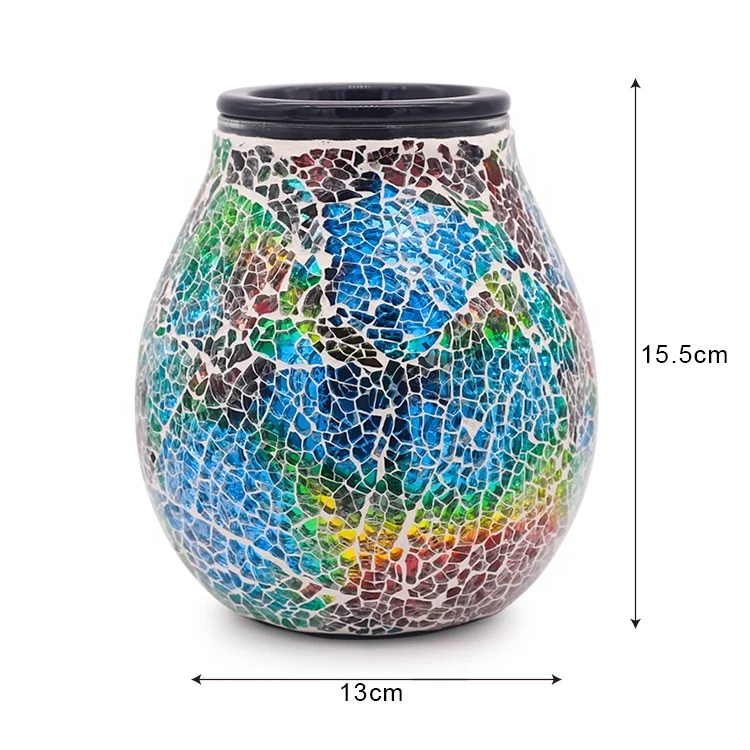 Ball-shaped Mosaic Aromatherapy Wax Warmer Glass Electric Oil burner Home Use Wax Tart Melter Candle Warmer Lamp