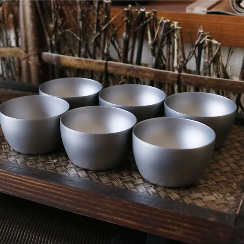 High Tech pure titanium mini cup tea coffee 35ML 23g camping set health ultra light durable anti-hot camping cup