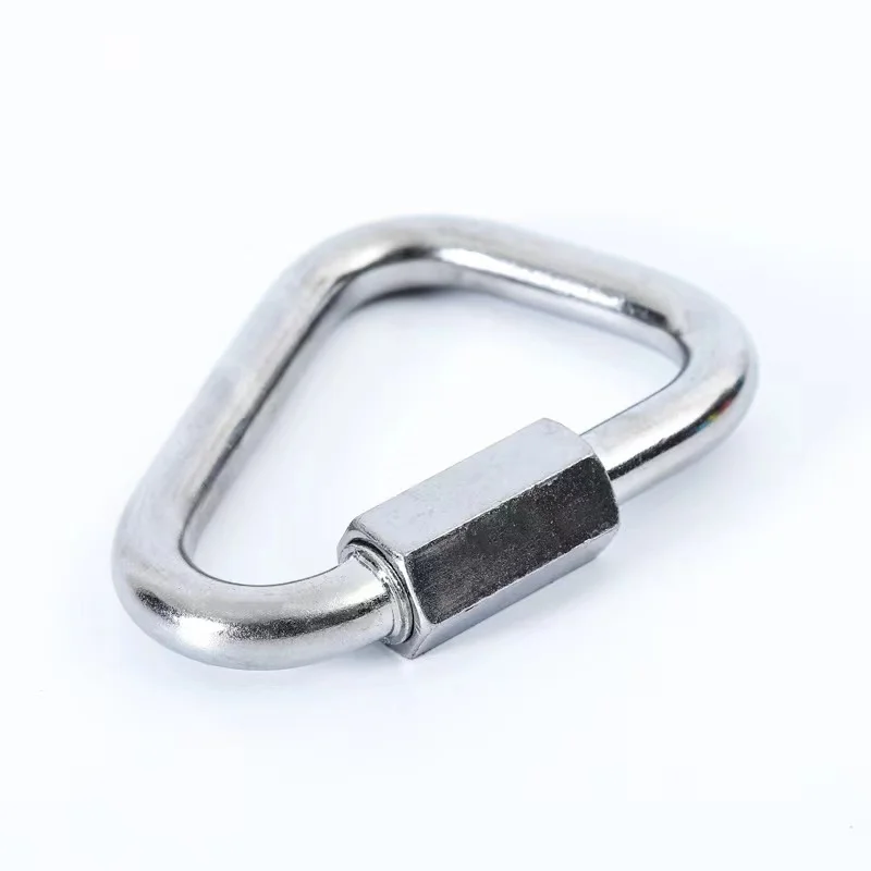 High quality M8 Screw Gate Mini Triangle 304 Stainless Steel Carabiner