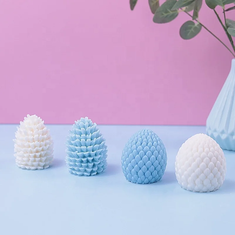 Early Riser New Christmas Ornament Grinding DIY Aromatherapy Three-dimensional Pine Cone Silicone Candle Mold Easy to Release