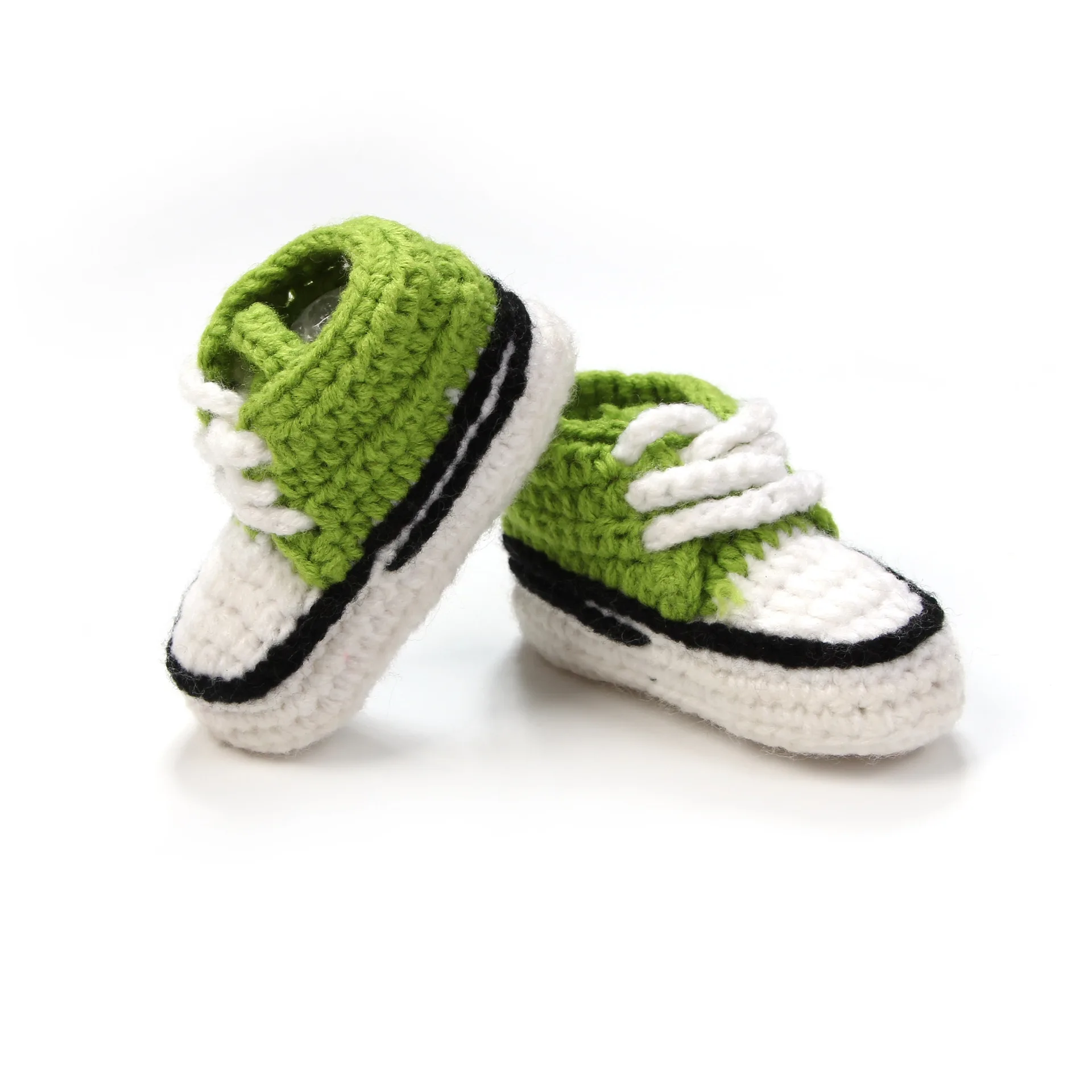 Crochet Neon Green Baby Sneakers Soft Handmade