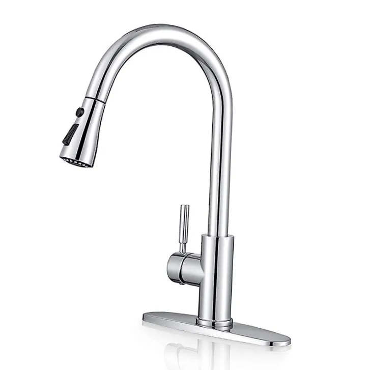 Pull Out 304 Stainless Steel Kitchen Mixer Faucet Steel Single Handle Pull Down Upc Kitchen Faucet Kitchen Mixer Taps Faucet