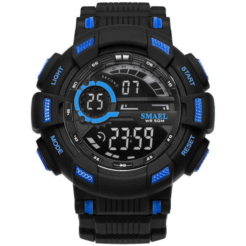 SMAEL 1366 automatic relogio big dial casual leisure sports digital lights men wrist hand watch for boys teenagers wholesale