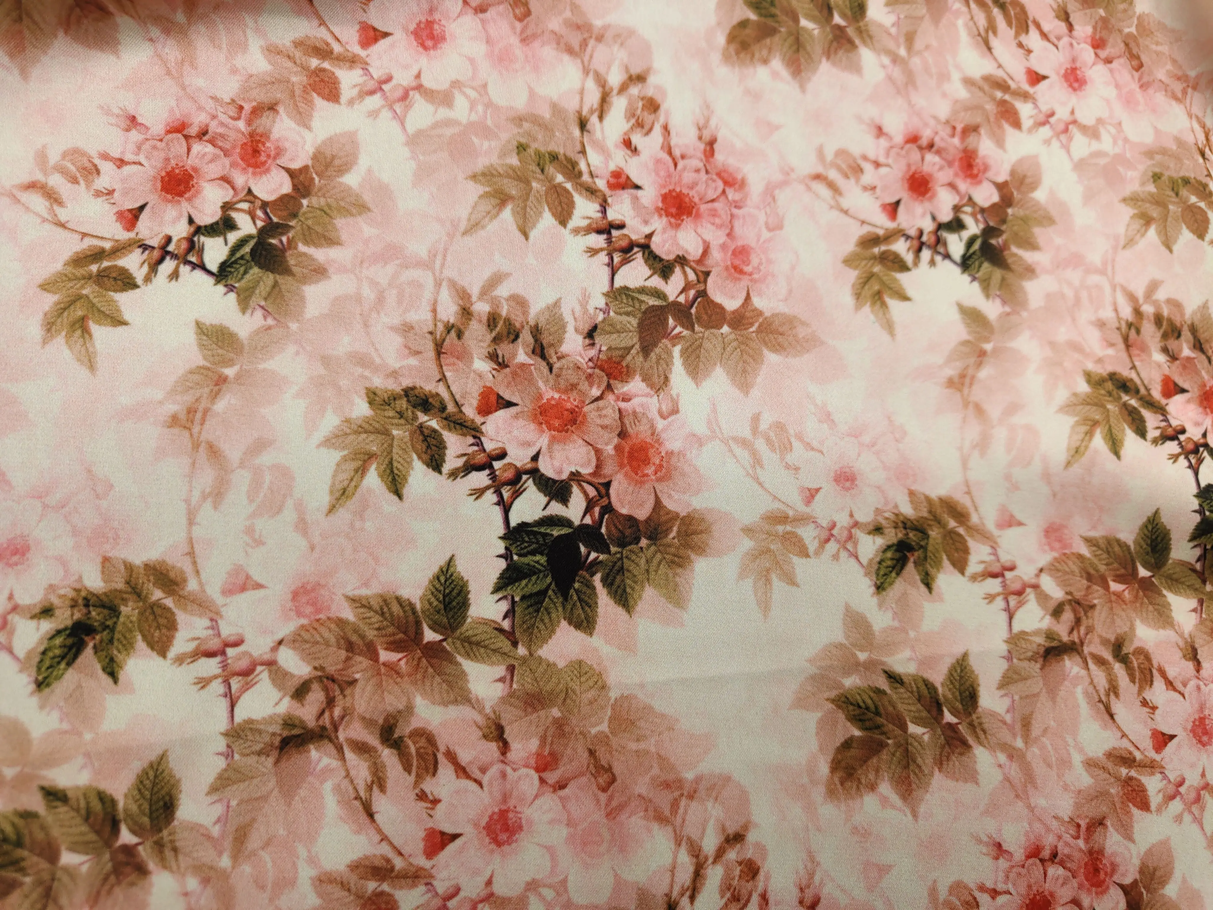 2024 Fashion High Quality 50D Custom Floral Pattern Digital Print Satin Chiffon Fabric