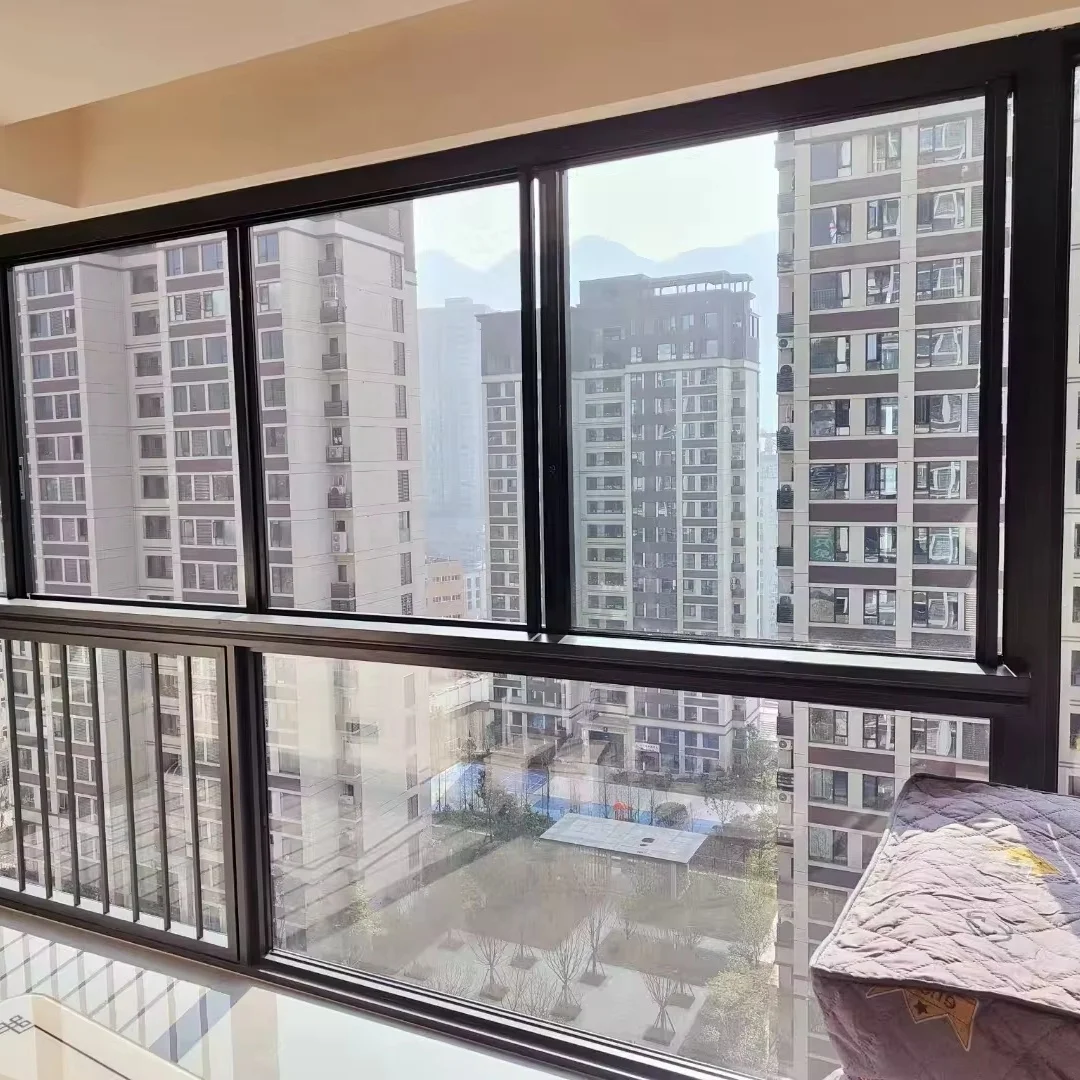 House large glass window double triple glazed mosquito net hurricane impact heat sound insulation villa aluminum sliding windows