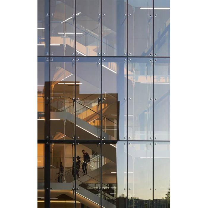 Commercial Residential Building Glass Exterior Curtain Wall Clad Facades Glazing Spider Curtain Wall