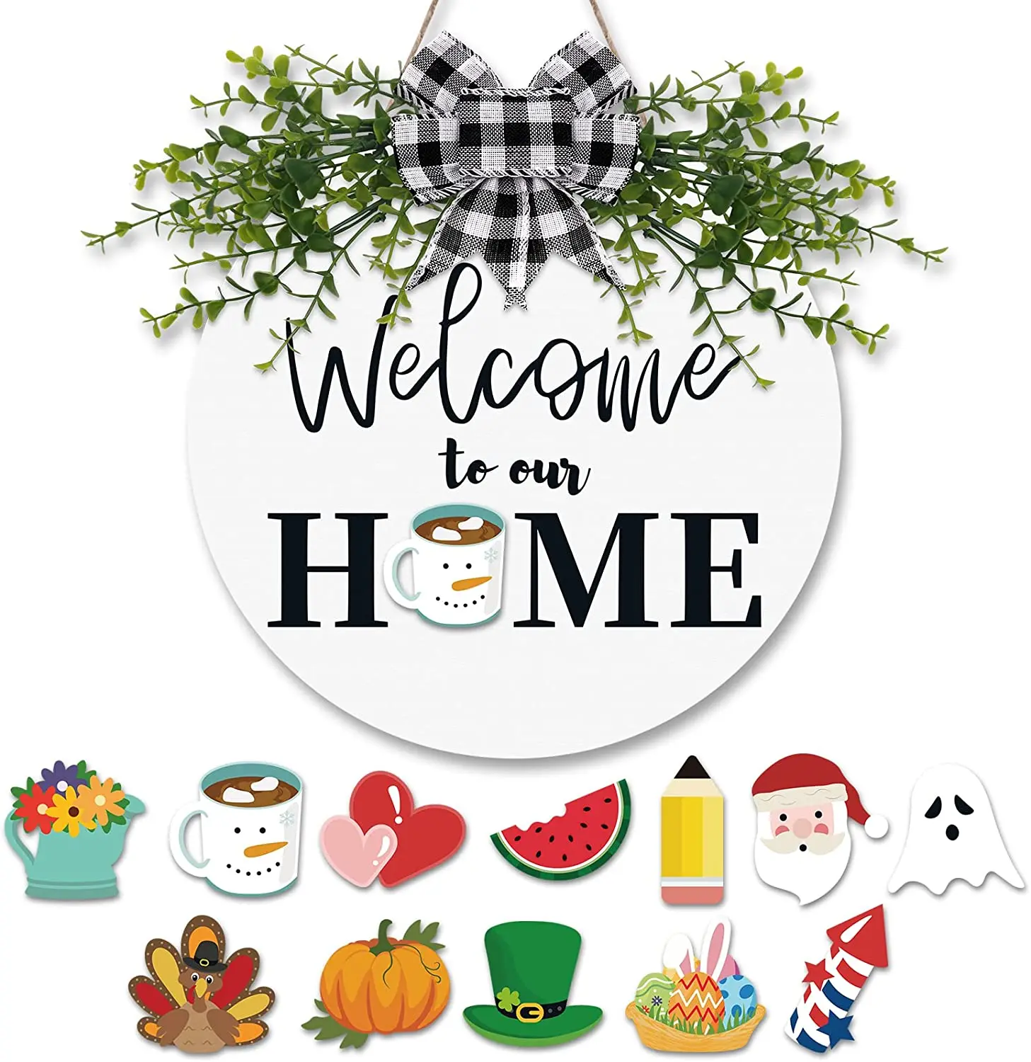 H-077 Заводская дом деревянный Добро пожаловать в деревенском стиле в винтажном стиле; С указательной надписью со сменными значки для двери крыльцо Декор