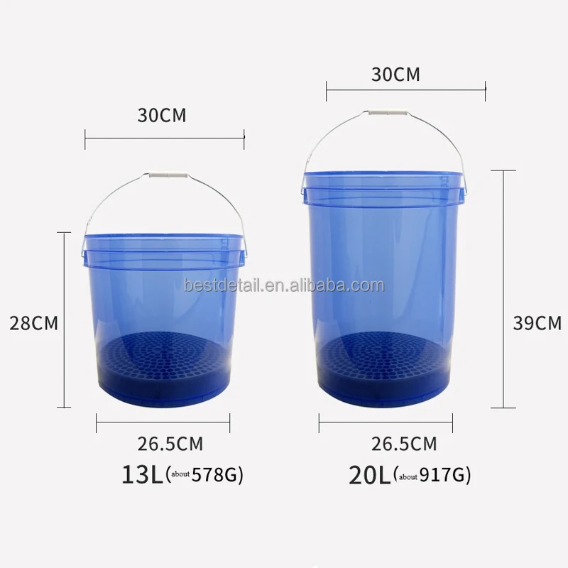 13L Transparent Auto Detailing Car Wash Bucket