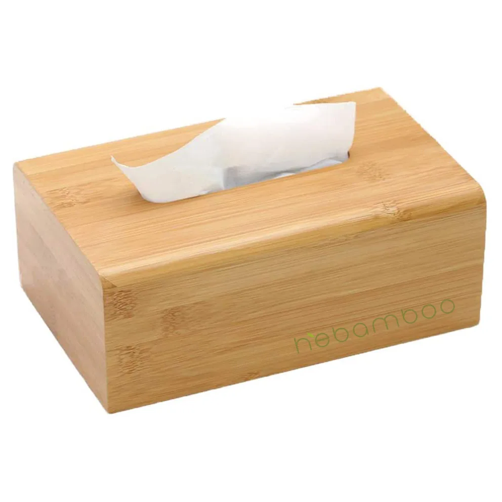 Refreshing Homeware Rectangular Bamboo Tissue Box for Kitchen Bathroom