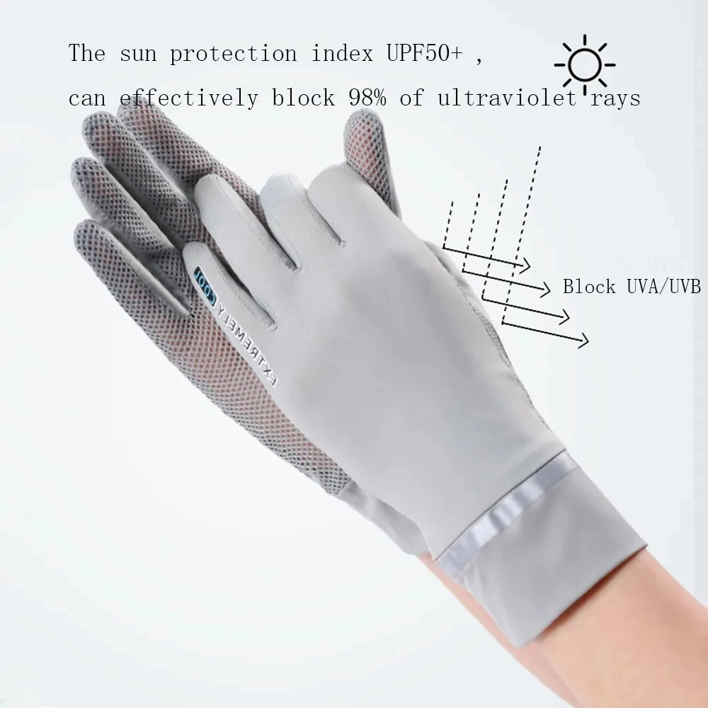 Cycling Driving Mittens Thin Gloves Female Summer Sun Protection Gloves Women Sunscreen Ice Silk Gloves