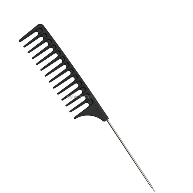 Wholesale Custom Logo Plastic Barber Hairdressing Hair Cutting Parting Comb Professional Braiding Carbon Fiber Rat Pin Tail Comb