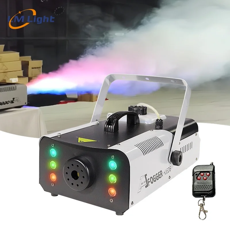 Factory wholesale professional 1500w/1000W LED fog smoke machine remote/dmx control for stage wedding event club