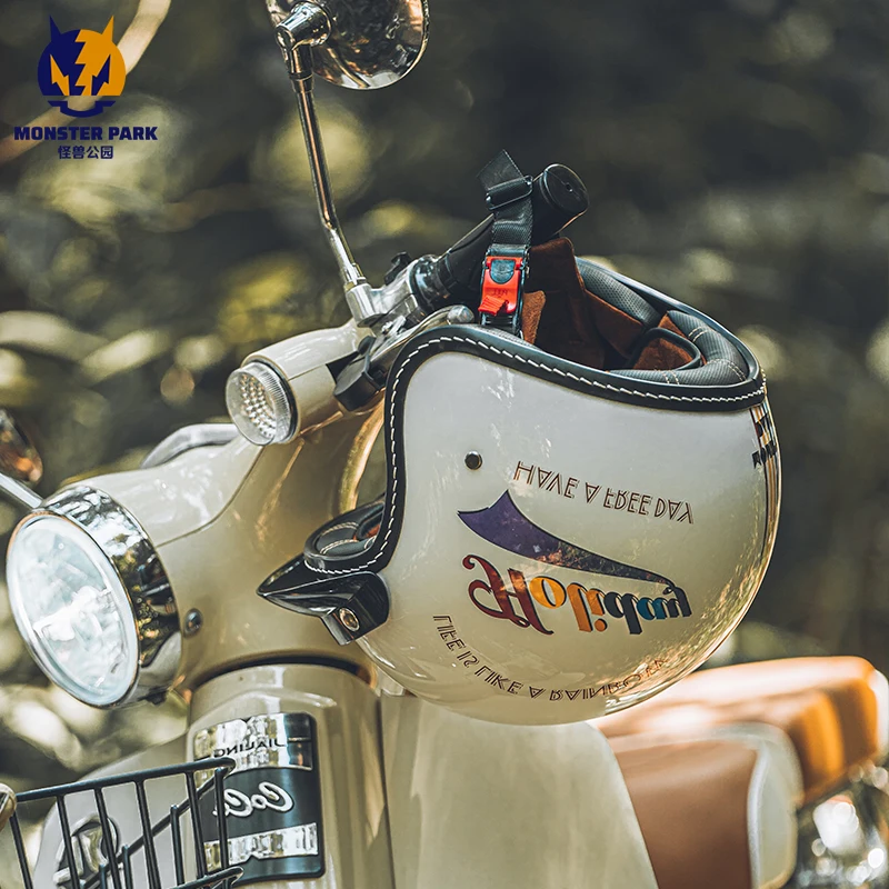 MONSTER PARK preferential price wholesale vintage motorcycle helmet scooter half helmet ski helmet