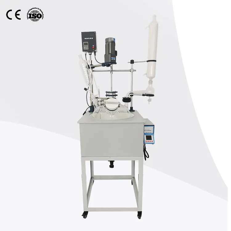 Pilot Glass Vessel For Small Scale Chemical Lab Equipment Double Jacketed Glass Reactor Reaction Kettle