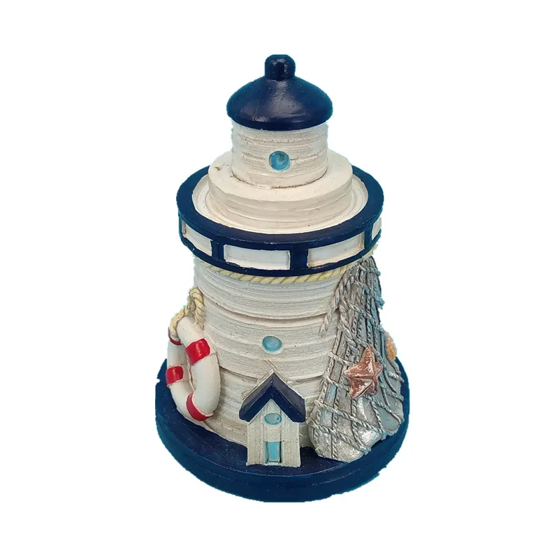 Nautical Miniature Mediterranean Style Lighthouse Decoration Home Decoration Polyresin Ornament