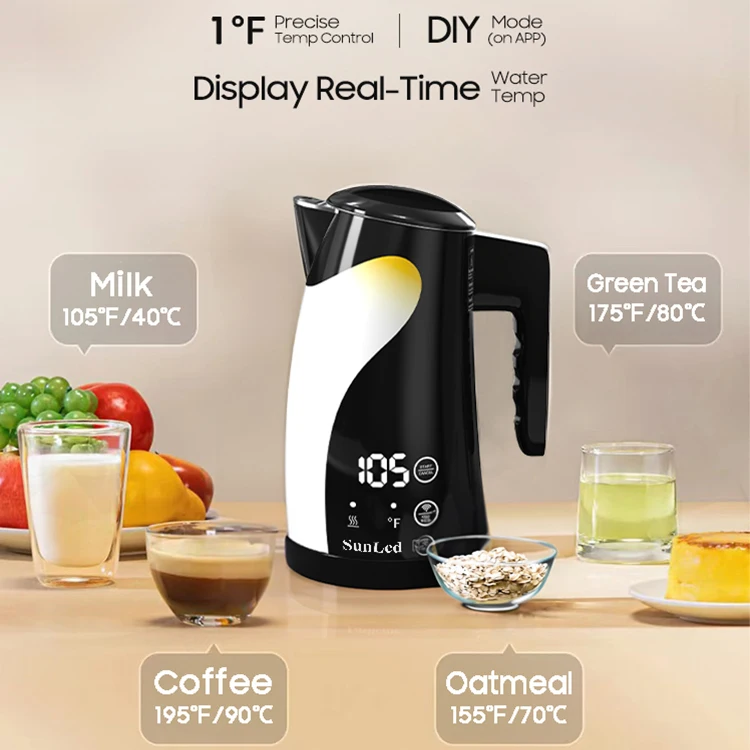 Smart Kitchen Appliance 1.25L 304 Stainless Steel Multipurpose Digital Electric Kettles with Temperature Control