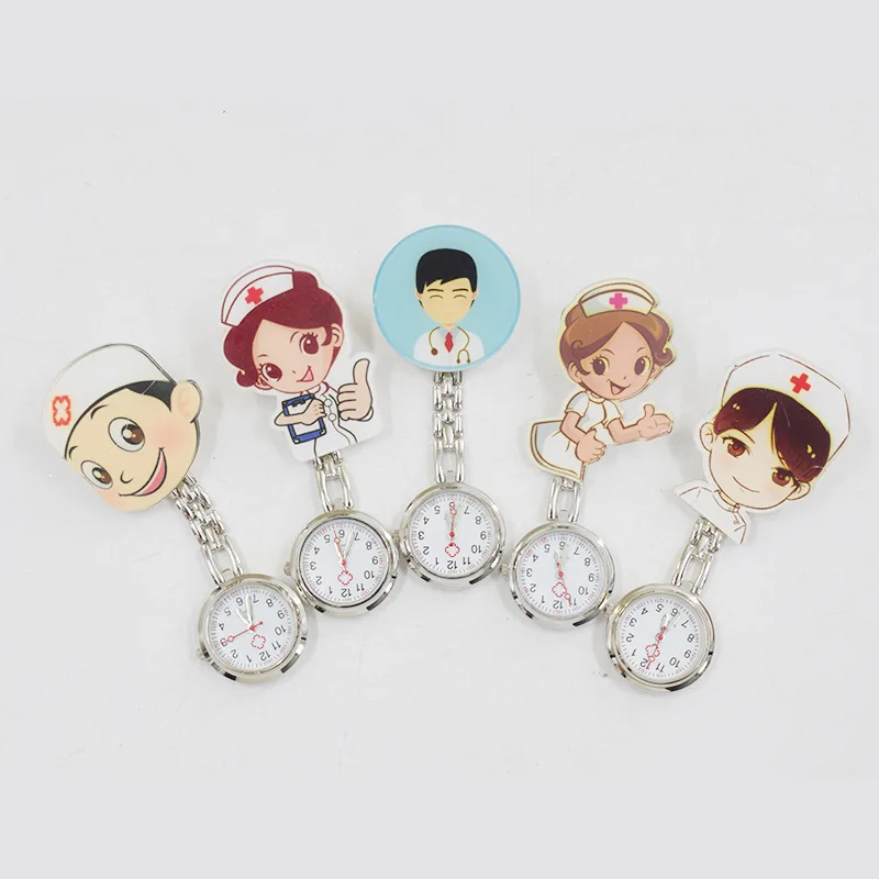 Женские карманные кварцевые часы с мультяшным рисунком