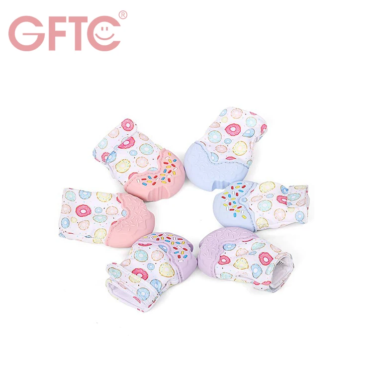 Hot Sales Baby Hand Mittens Soft Silicone Newborn Teething Biting Toy Baby Teether Mitten