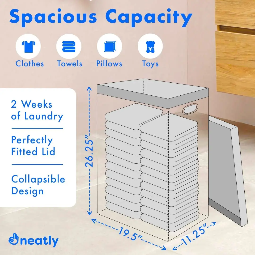 Collapsible Laundry Basket Hamper With Lid Dirty Clothes Hampers for Laundry