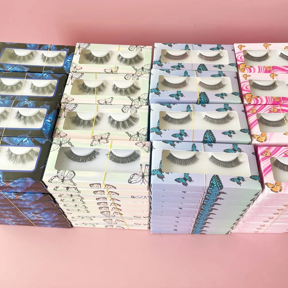 Custom Packing Premium Cruelty Free 3D Silk Lashes Export Sliding Cases for Vegan Faux Mink Lashes Faux Cils Best Silk Faux Mink