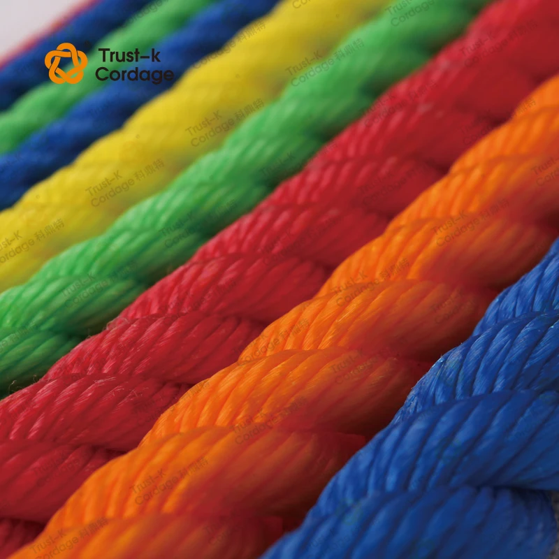 High Quality household agricultural 6mm 8mm PP PE 3 Strand Twisted Rope Poly Rope