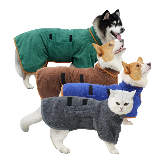 Hot Sale microfiber pet supplies quick drying super absorbent pet cats dog grooming bathrobe cleaning bath towel pet bath tool
