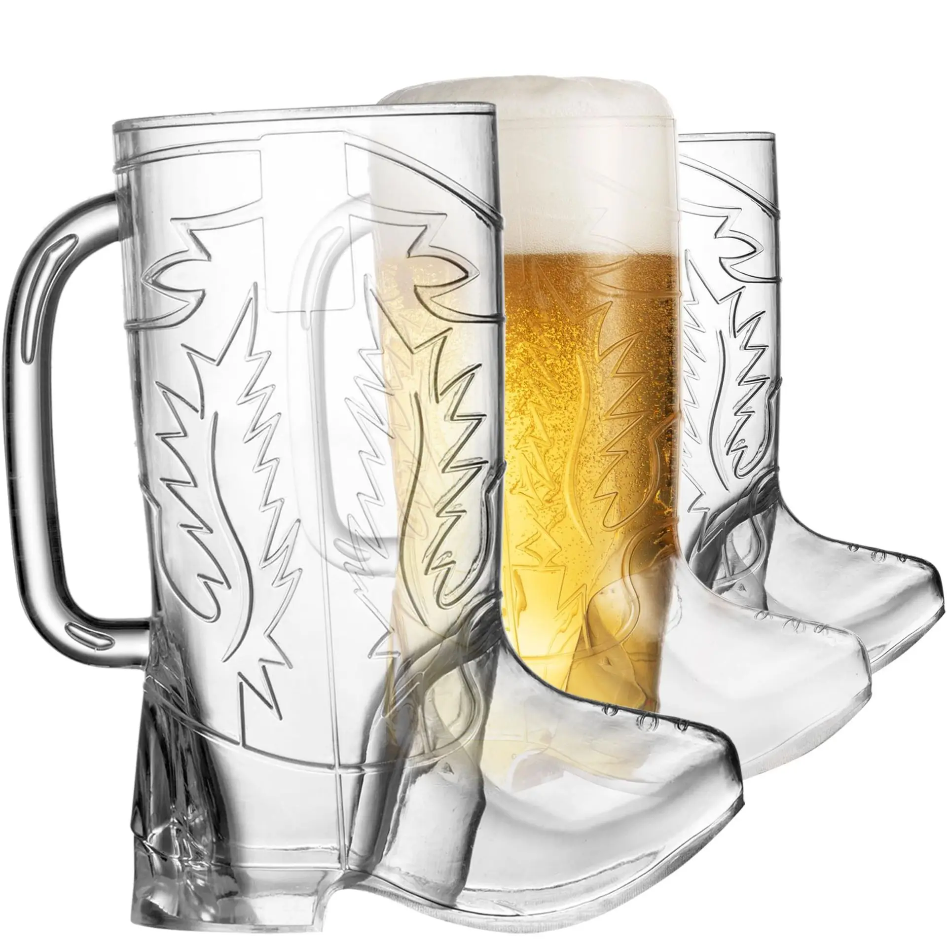 16 oz Das Beer Boot Novelty Beer Mug Reusable Cowboy Boot Mug Cups for Cowboy Themed Party