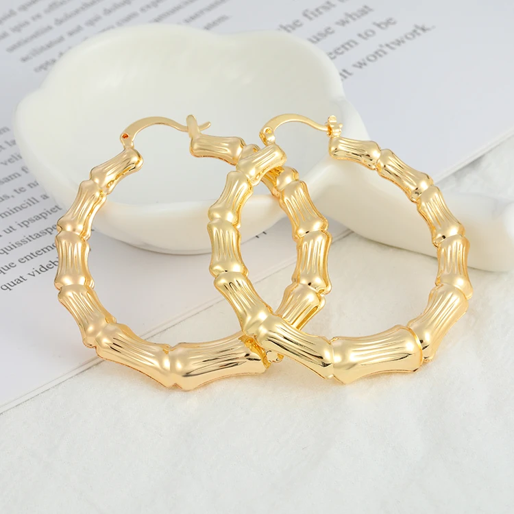 Large Size 60mm Custom Jewelry Fashion Earrings Brass Women Big Earrings