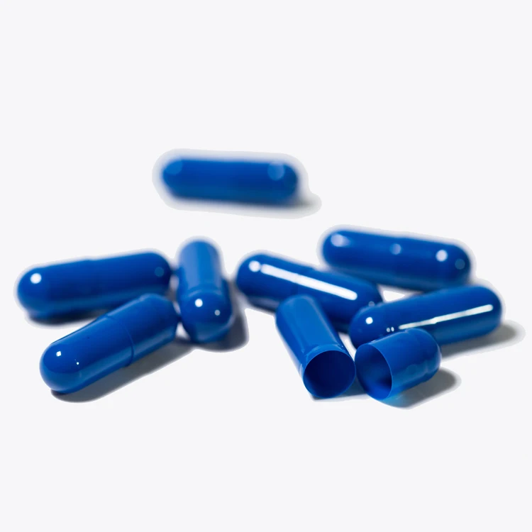 Производители Wecaps Синие Пустые желатиновые капсулы Твердые пустые капсулы таблетки Синие Пустые капсулы