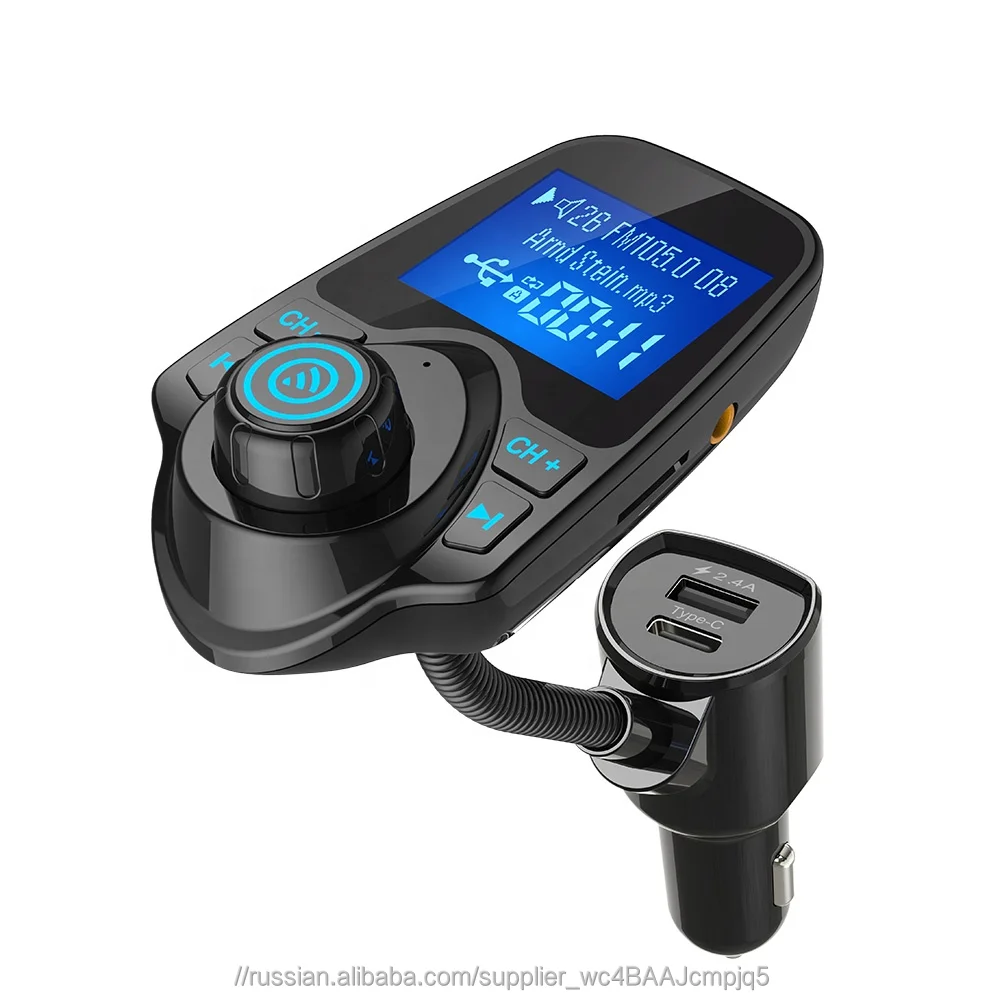 AGETUNR T10C bluetooth Автомобильный fm-трансмиттер карта micro SD USB Type-C зарядки hands-free car kit mp3 плеер дисплей