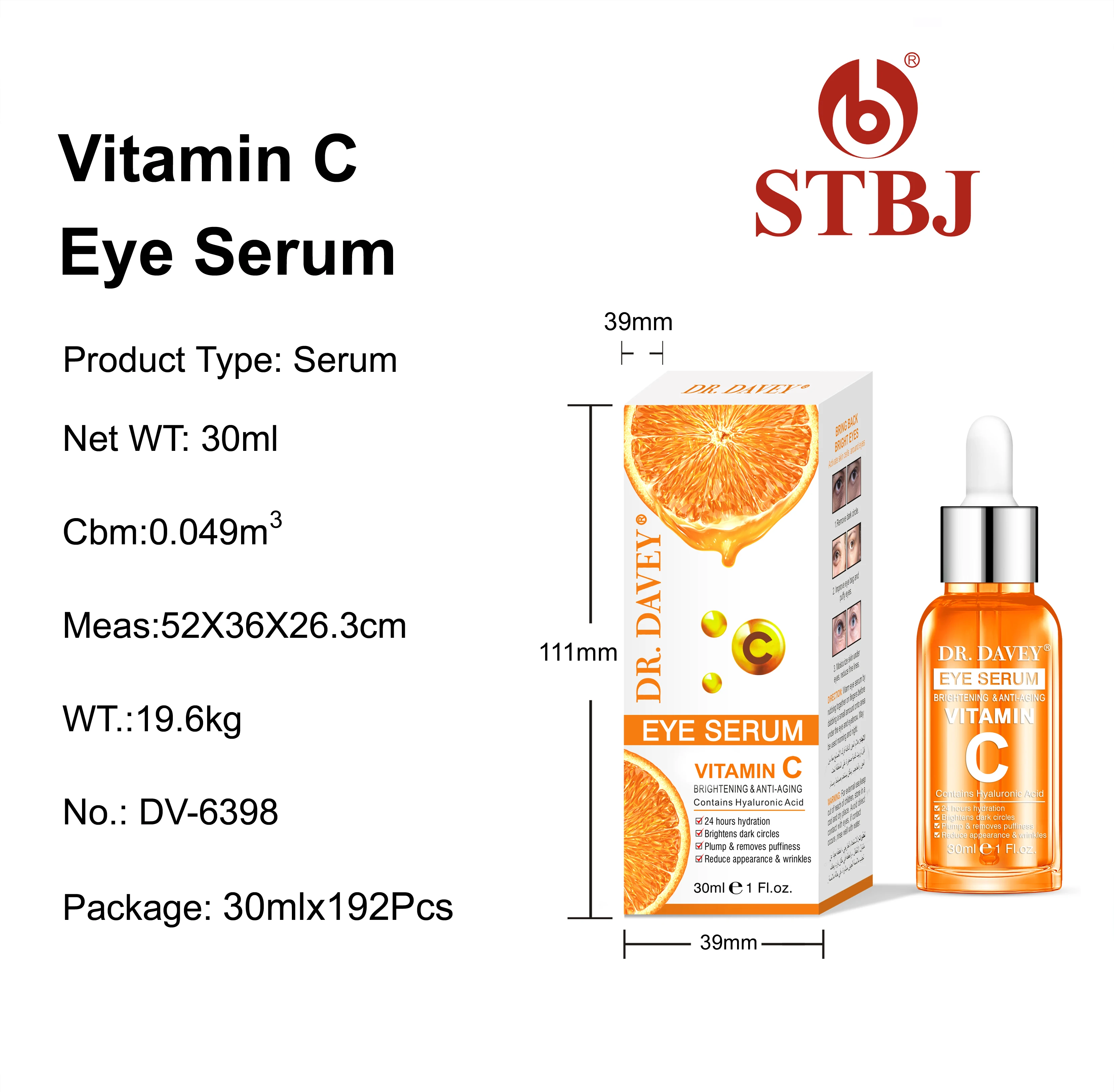 DR.DAVEY  Vitamin C eye  serum   Perfect Moisturizing  brightening Anti-Aging 30ml