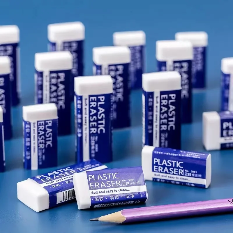 student 2B white pencil eraser school office wide use pencil eraser/rectangle white eraser gomme