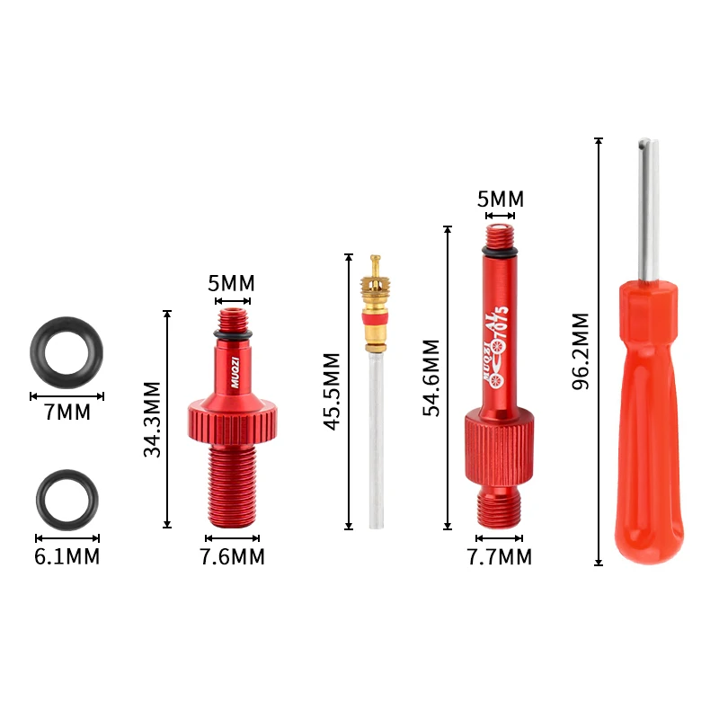 MUQZI Bike Shock Absorber Part Valve Core Remover Tool Mtb Bicycle Rear Shock Absorber Pump Valve Adapter