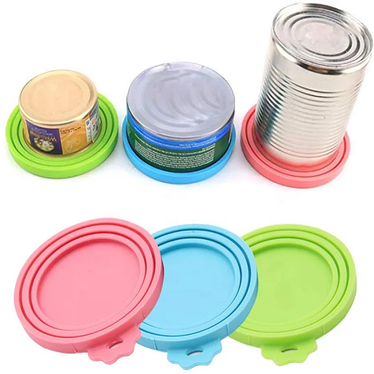 Universal Size One fit 3 Standard Size Silicone Pet Food Can Cover Can Lids Dog and Cat Food Saver Lid