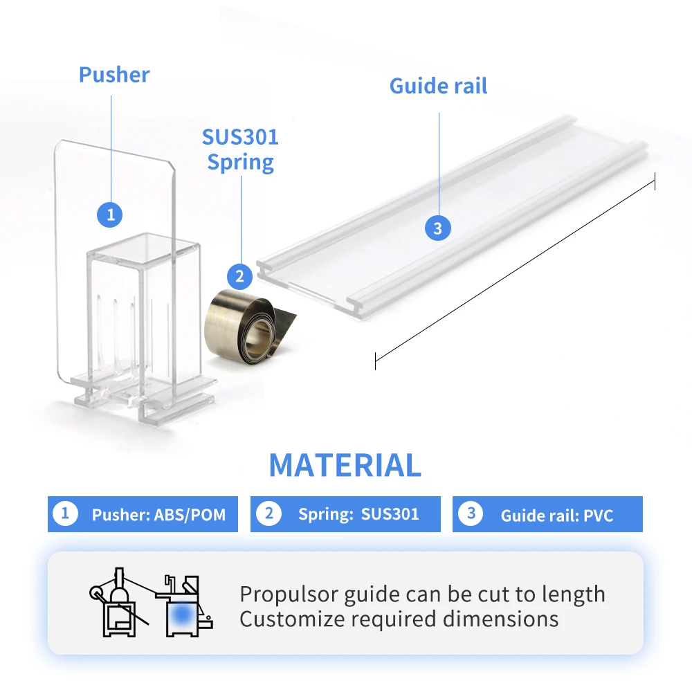 Plastic Warehousing Supermarket  Fast Glide Tobacco Pusher Organizing Drinks Cigarettes Nail Polishes Mask Displays shelf pusher