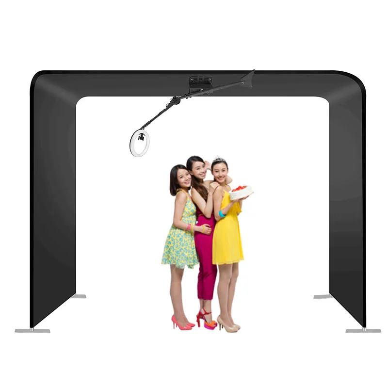 Top spinner 360 degree portable photo booth Fill light machine camera ipad selfie video free accessories overhead 360 booth
