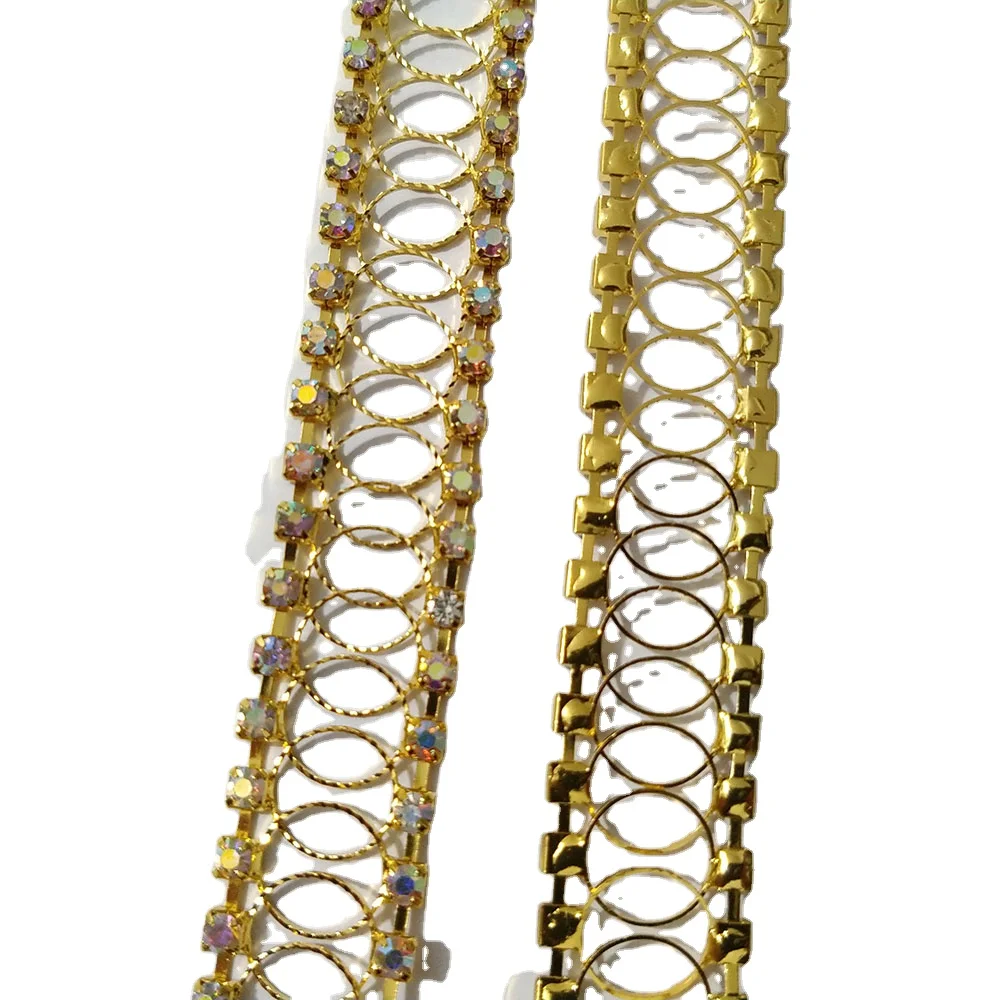 Wholesale Crystal Rhinestone Chain Trimming Bridal Sash Rhinestone Trim Applique Wedding Belt Garment Accessories RC70504