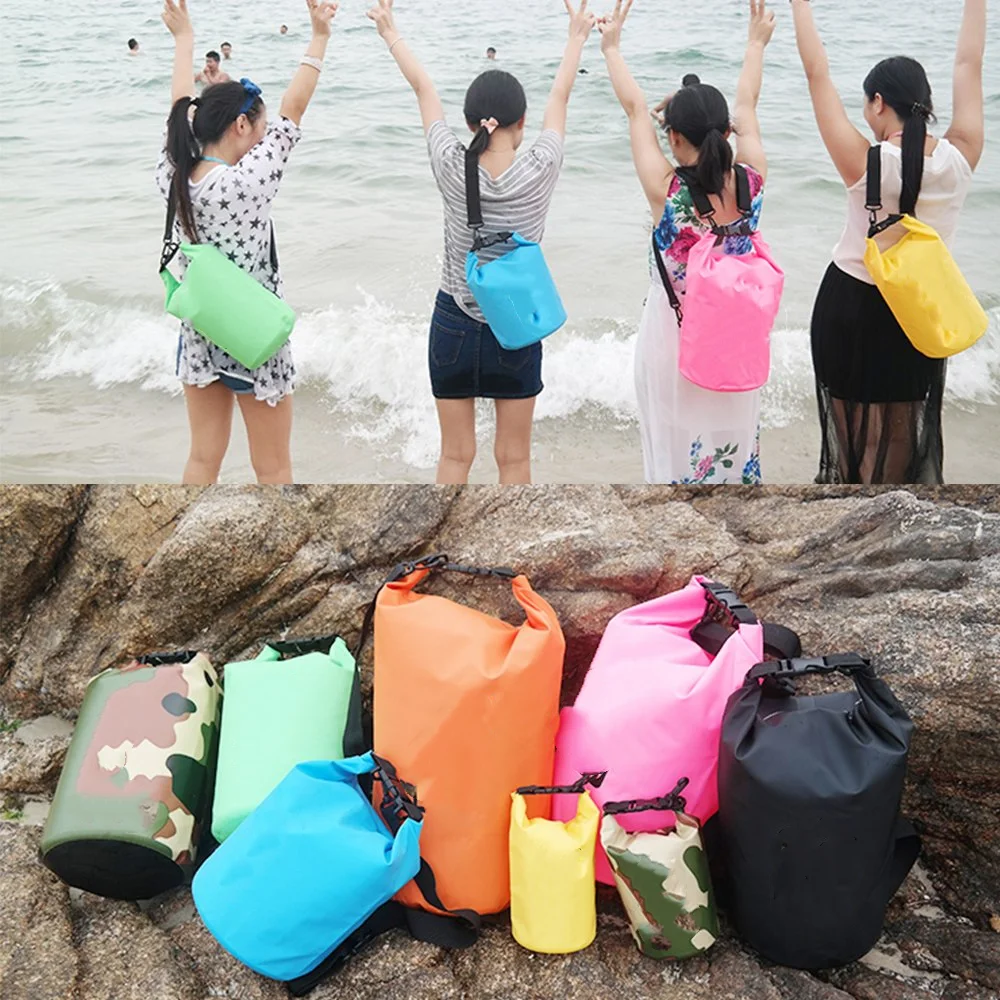 Recycled Floating Waterproof Polyester Dry Bag Portable Camouflage Lightweight Collapsible PVC Dry Duffle Bag