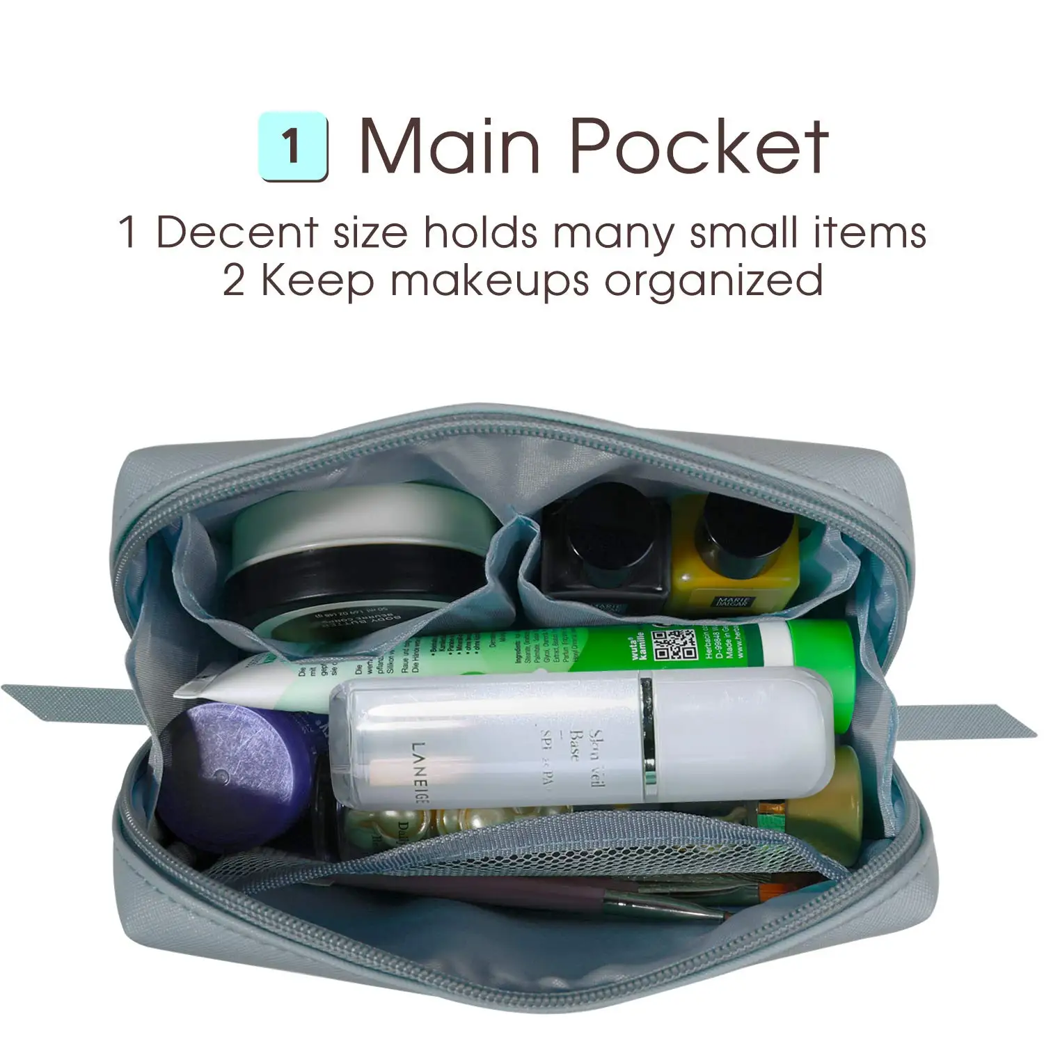 Large Wide-open Pouch for Women Purse Travel Makeup Cosmetic Bag  Women Purse for Toiletries Accessories Brushes