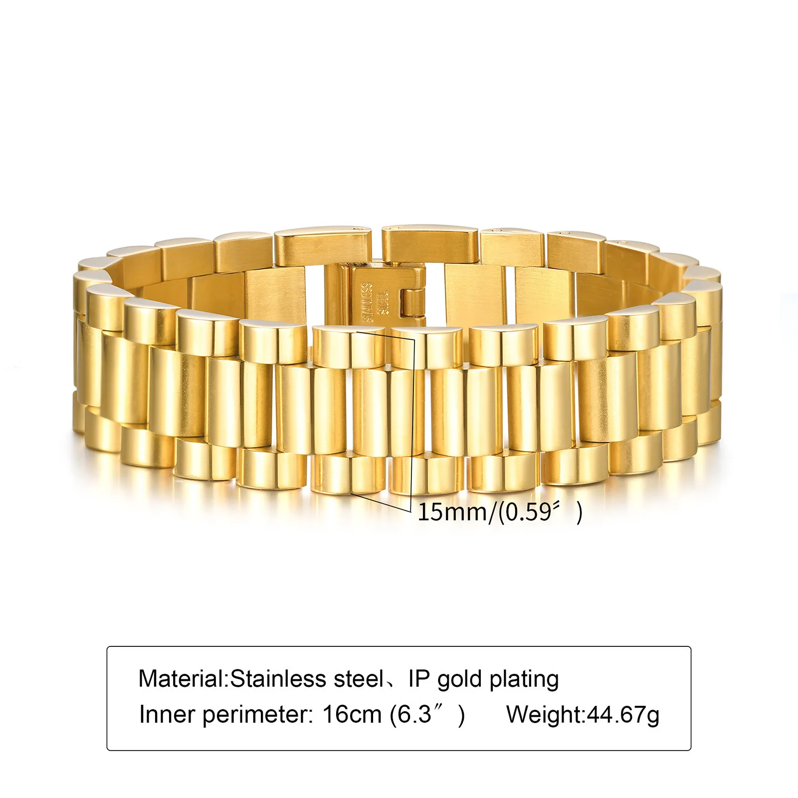 Personalized Unisex Chunky Stainless Steel Gold Plated Fashion Link Chain Bracelets Men Ice Out Stainless Steel