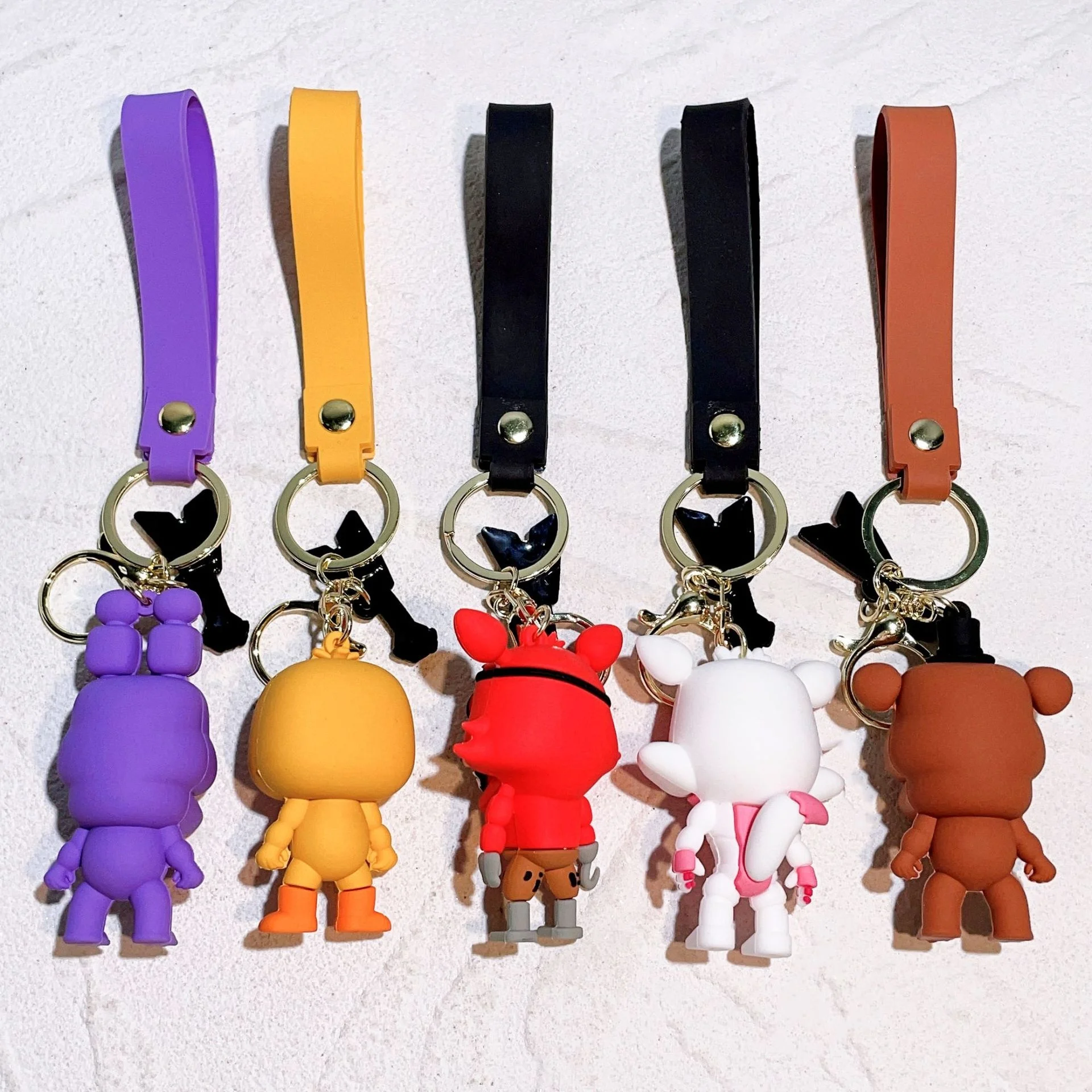 Wholesale Promotional Halloween Funny Horror Keychain Movie Five Nights Souvenir Cartoon Gifts Keyring PVC Plastic Llavero