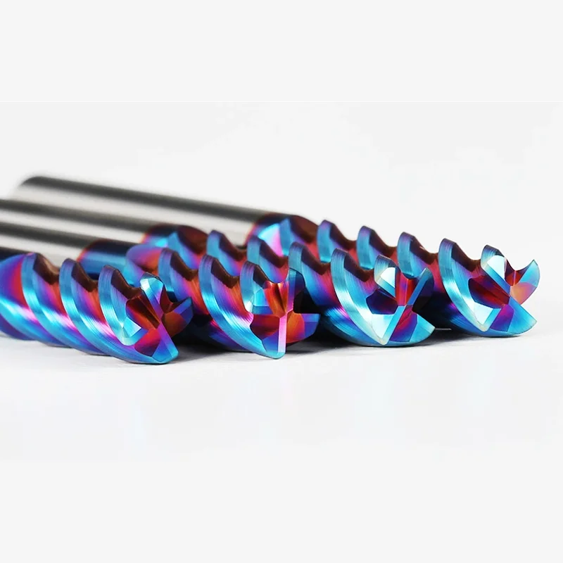 CNC carbide milling cutter HRC65 4F rainbow coating corner radius tungsten carbide end mill for steel