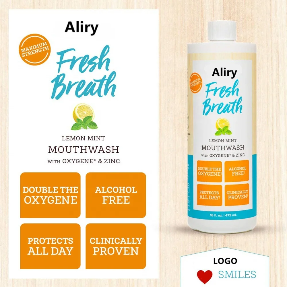 Private Label Wholesale Lemon Mint Mouthwash for Long-Lasting Fresh Breath