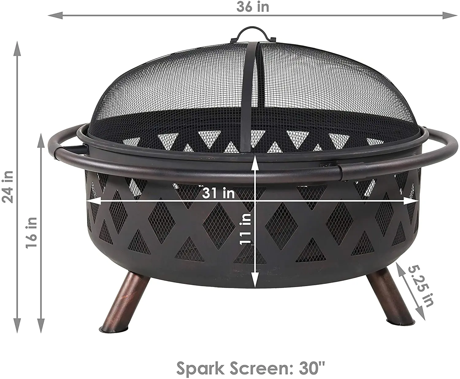 Outdoor Fire Pit 36 Inch Bonfire Wood Burning fire pit Patio Garden yard metal steel  bowl firepit portable  bbq fire pit